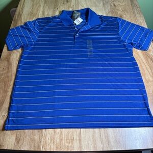 NWT $55 USD PGA Tour Airflux Blue Short Sleeve Golf Shirt Polo Mens Size XXL
